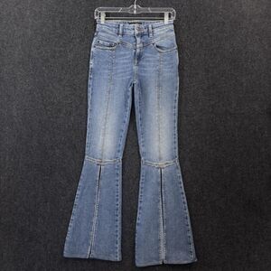 Retrofête Fresca Flared Jeans Women's 24 Blue Mid Rise Stretch Denim Italy